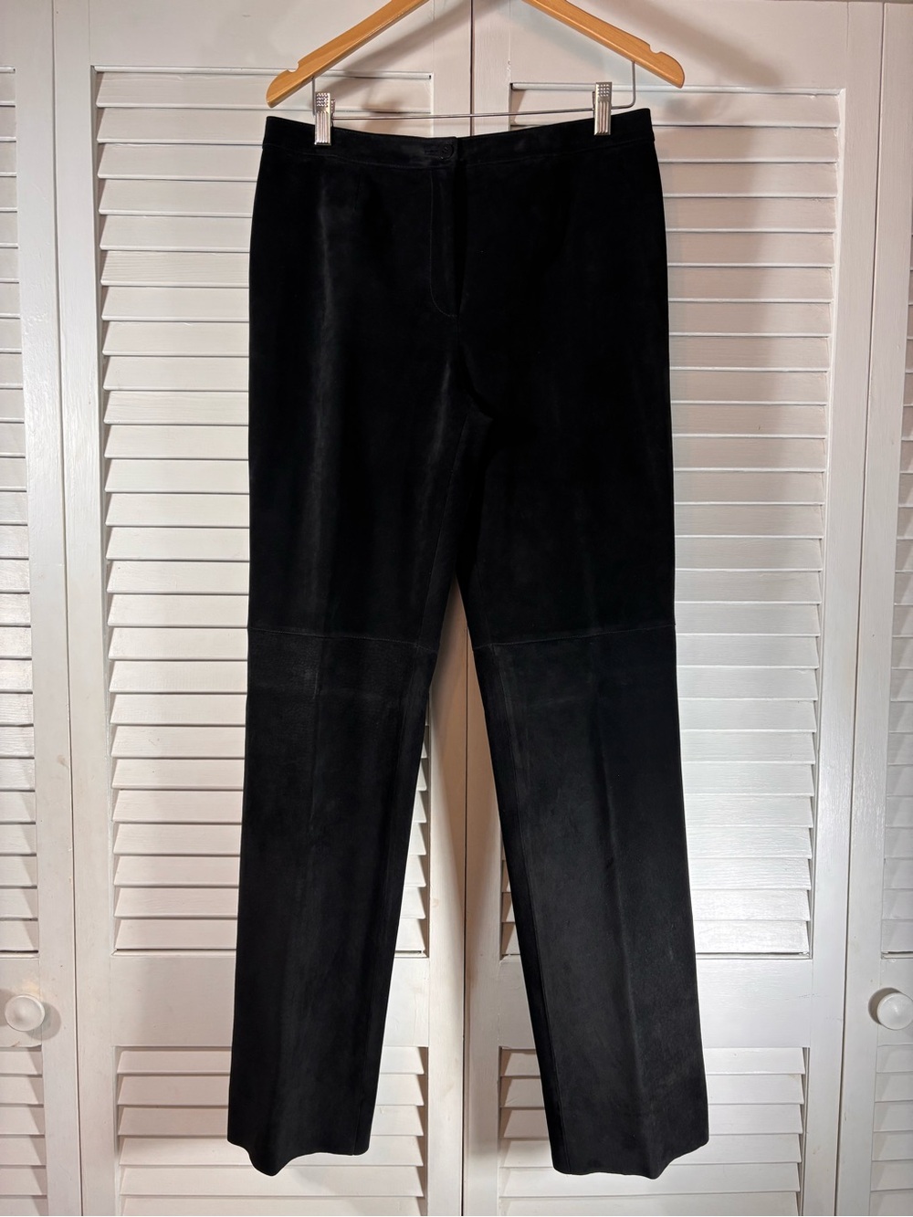 Doncaster Women’s Black Suede Leather Pants Size 8 Straight Leg Vintage